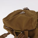 PRADA Backpack Nylon Brown Silver Auth 191597-6