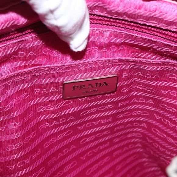 PRADA Backpack Nylon Pink Silver Auth 191598A