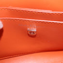 Salvatore Ferragamo Gancini Hand Bag Leather 2way Orange Silver Auth 191599A-17