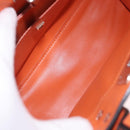 Salvatore Ferragamo Gancini Hand Bag Leather 2way Orange Silver Auth 191599A-18