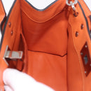 Salvatore Ferragamo Gancini Hand Bag Leather 2way Orange Silver Auth 191599A-19