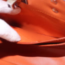 Salvatore Ferragamo Gancini Hand Bag Leather 2way Orange Silver Auth 191599A-21