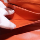 Salvatore Ferragamo Gancini Hand Bag Leather 2way Orange Silver Auth 191599A-22