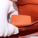 Salvatore Ferragamo Gancini Hand Bag Leather 2way Orange Silver Auth 191599A-23