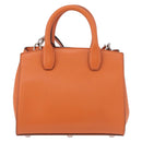 Salvatore Ferragamo Gancini Hand Bag Leather 2way Orange Silver Auth 191599A-3
