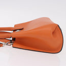 Salvatore Ferragamo Gancini Hand Bag Leather 2way Orange Silver Auth 191599A-5