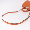 Salvatore Ferragamo Gancini Hand Bag Leather 2way Orange Silver Auth 191599A-9