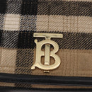 BURBERRY Nova Check Chain Shoulder Bag Cotton Beige Gold Auth 191600A-14