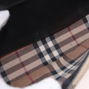 BURBERRY Nova Check Chain Shoulder Bag Cotton Beige Gold Auth 191600A-17