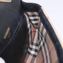BURBERRY Nova Check Chain Shoulder Bag Cotton Beige Gold Auth 191600A-18