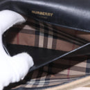 BURBERRY Nova Check Chain Shoulder Bag Cotton Beige Gold Auth 191600A-20