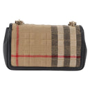 BURBERRY Nova Check Chain Shoulder Bag Cotton Beige Gold Auth 191600A-3