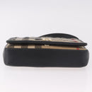 BURBERRY Nova Check Chain Shoulder Bag Cotton Beige Gold Auth 191600A-9