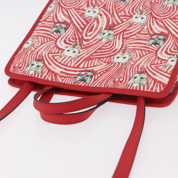 GUCCI Yuko Higuchi Hand Bag PVC 2way Red 630542 Auth 191602SM