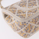 CHANEL Mini Matelasse 20 Chain Shoulder Bag Leather Ivory Gold CC Auth 191613SM-12