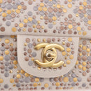 CHANEL Mini Matelasse 20 Chain Shoulder Bag Leather Ivory Gold CC Auth 191613SM-14