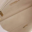 CHANEL Mini Matelasse 20 Chain Shoulder Bag Leather Ivory Gold CC Auth 191613SM-20