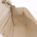 CHANEL Mini Matelasse 20 Chain Shoulder Bag Leather Ivory Gold CC Auth 191613SM-21