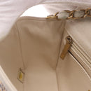 CHANEL Mini Matelasse 20 Chain Shoulder Bag Leather Ivory Gold CC Auth 191613SM-22