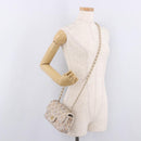 CHANEL Mini Matelasse 20 Chain Shoulder Bag Leather Ivory Gold CC Auth 191613SM-27