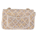 CHANEL Mini Matelasse 20 Chain Shoulder Bag Leather Ivory Gold CC Auth 191613SM-3