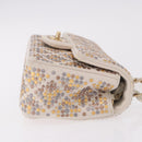 CHANEL Mini Matelasse 20 Chain Shoulder Bag Leather Ivory Gold CC Auth 191613SM-4