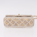 CHANEL Mini Matelasse 20 Chain Shoulder Bag Leather Ivory Gold CC Auth 191613SM-9