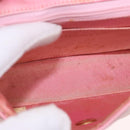 CHANEL Mini Matelasse 18 Chain Shoulder Bag Canvas Pink Gold CC Auth 191614-10