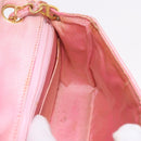 CHANEL Mini Matelasse 18 Chain Shoulder Bag Canvas Pink Gold CC Auth 191614-24