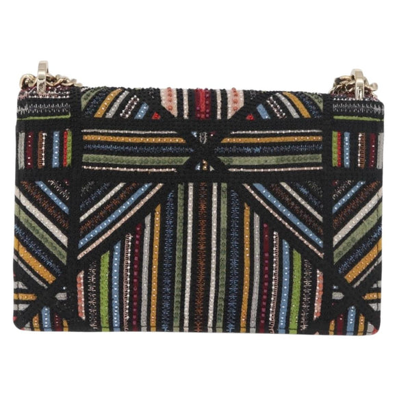 Christian Dior Chain Shoulder Bag Beads Multicolor Gold Auth 191618M