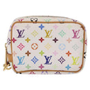 LOUIS VUITTON Monogram Multicolor Trousse Wapity Pouch White M58033 Auth 191622V-13