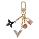 LOUIS VUITTON CaleidoV Bag Charm Metal Gold Tone Silver M67377 LV Auth 191624M-13