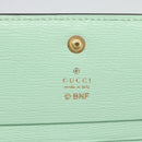 GUCCI Bananya Compact Wallet Leather Mint Green 701009 Auth 191625M-18