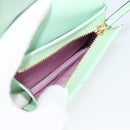 GUCCI Bananya Compact Wallet Leather Mint Green 701009 Auth 191625M-10
