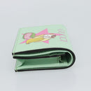 GUCCI Bananya Compact Wallet Leather Mint Green 701009 Auth 191625M-4