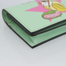 GUCCI Bananya Compact Wallet Leather Mint Green 701009 Auth 191625M-14