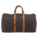LOUIS VUITTON Monogram Keepall 50 Boston Bag M41426 LV Auth 191635-2