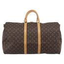 LOUIS VUITTON Monogram Keepall Bandouliere 55 Boston Bag M41414 LV Auth 191636-2