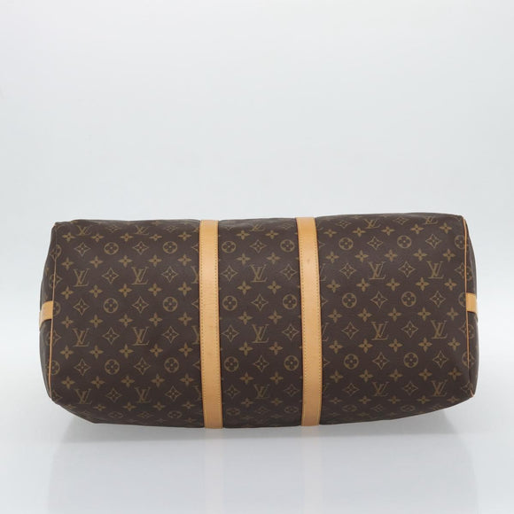 LOUIS VUITTON Monogram Keepall Bandouliere 55 Boston Bag M41414 LV Auth 191636