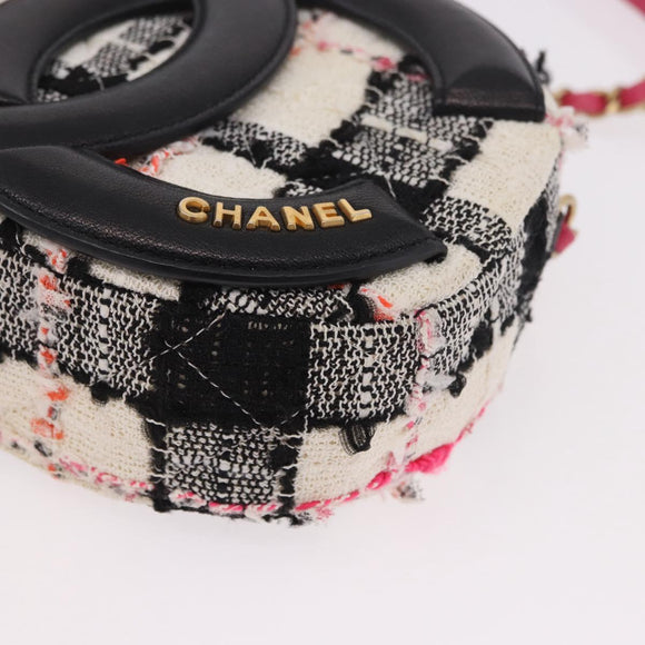 CHANEL Matelasse Chain Shoulder Bag Tweed Multicolor Gold CC Auth 191646SM