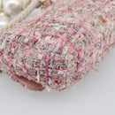 CHANEL Chain Shoulder Bag Tweed 2way Pink Gold CC Auth 191647SAM-19