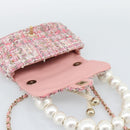 CHANEL Chain Shoulder Bag Tweed 2way Pink Gold CC Auth 191647SAM-20