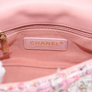 CHANEL Chain Shoulder Bag Tweed 2way Pink Gold CC Auth 191647SAM-21