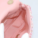 CHANEL Chain Shoulder Bag Tweed 2way Pink Gold CC Auth 191647SAM-22