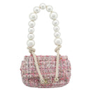 CHANEL Chain Shoulder Bag Tweed 2way Pink Gold CC Auth 191647SAM-13