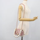 CHANEL Chain Shoulder Bag Tweed 2way Pink Gold CC Auth 191647SAM-26