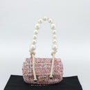 CHANEL Chain Shoulder Bag Tweed 2way Pink Gold CC Auth 191647SAM-12