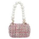 CHANEL Chain Shoulder Bag Tweed 2way Pink Gold CC Auth 191647SAM-2