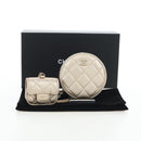 CHANEL Matelasse AirPods Pro Case Set Pouch Leather Gold CC Auth 191648SM-26