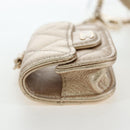 CHANEL Matelasse AirPods Pro Case Set Pouch Leather Gold CC Auth 191648SM-5